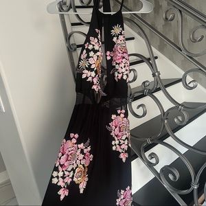 Formal Black and Floral Dress